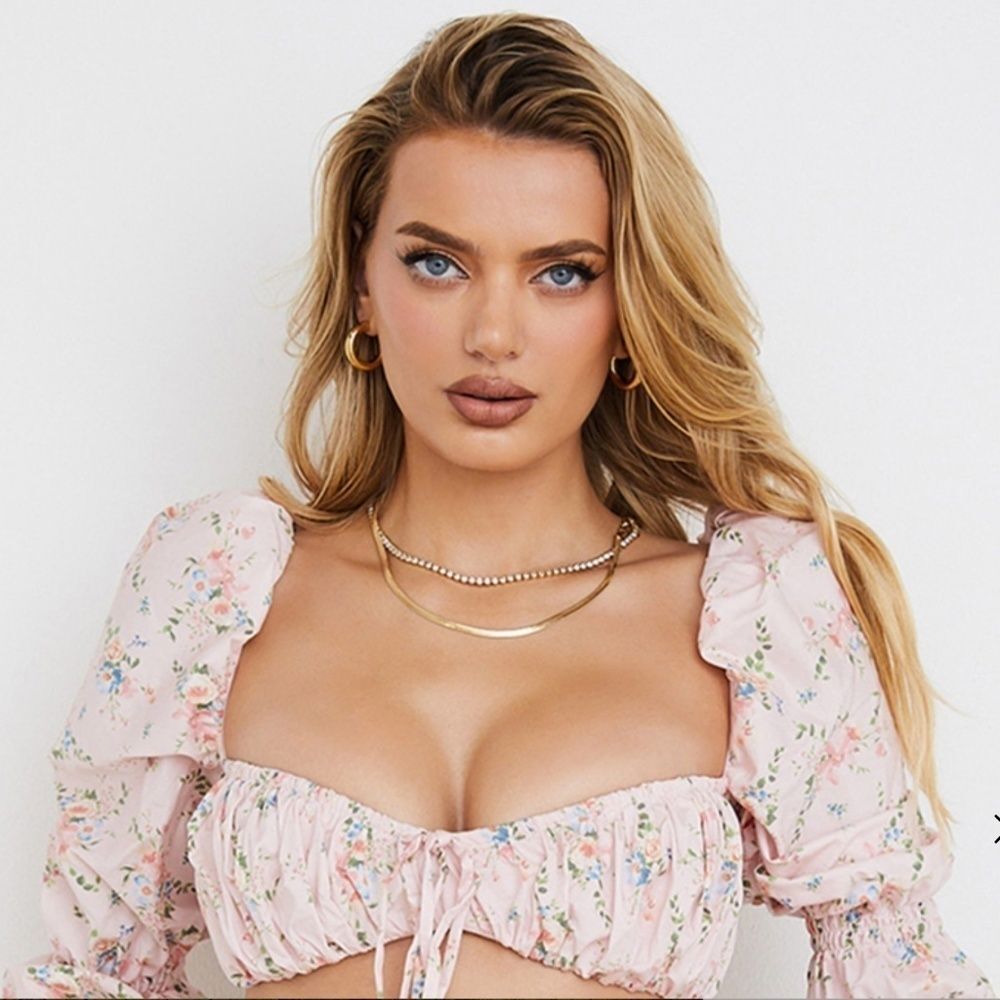 House of CB Floral Pink Crop Top